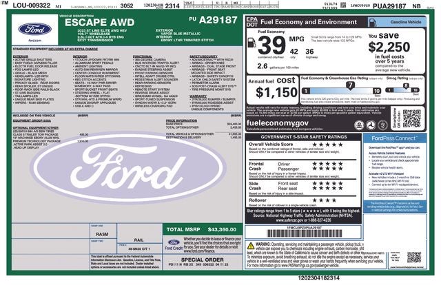 2023 Ford Escape Hybrid ST-Line Elite