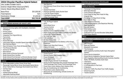 2024 Chrysler Pacifica Hybrid Select
