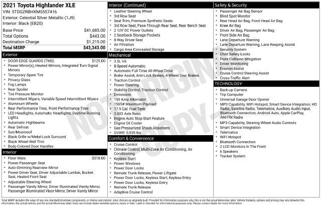2021 Toyota Highlander XLE