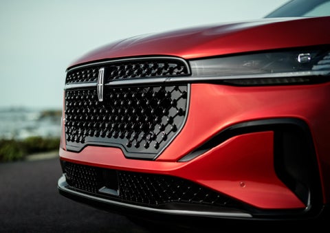 The sleek grille of a 2025 Lincoln Nautilus® SUV with the available Jet Appearance Package makes a bold statement. | Midland Lincoln in Midland MI