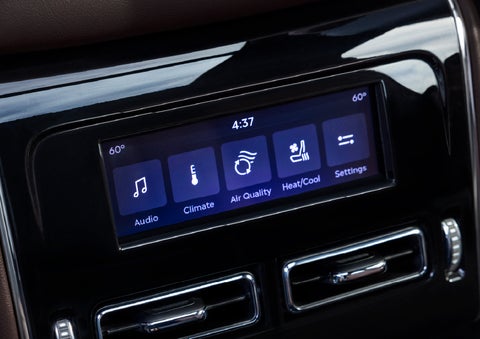 Driver controls like music, temperature, air quality, settings, and heat/cool seats are shown. | Midland Lincoln in Midland MI