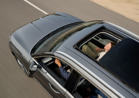 The available panoramic Vista Roof® of a 2027 Lincoln Aviator® SUV is open. | Midland Lincoln in Midland MI