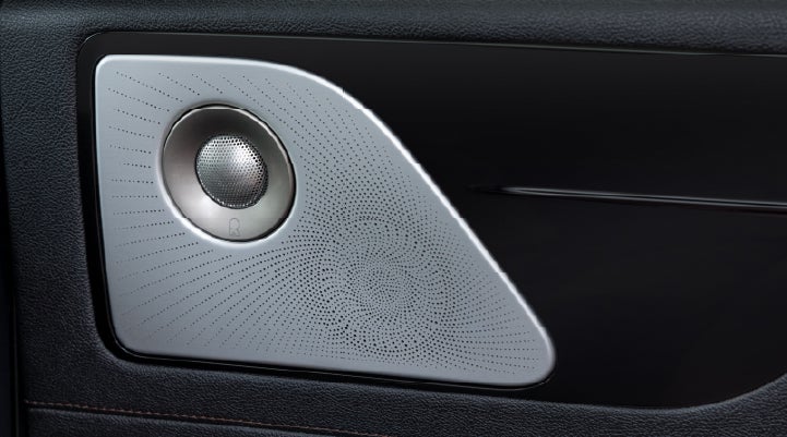 A close-up view of the available Revel® Ultima 3D Audio System. | Midland Lincoln in Midland MI